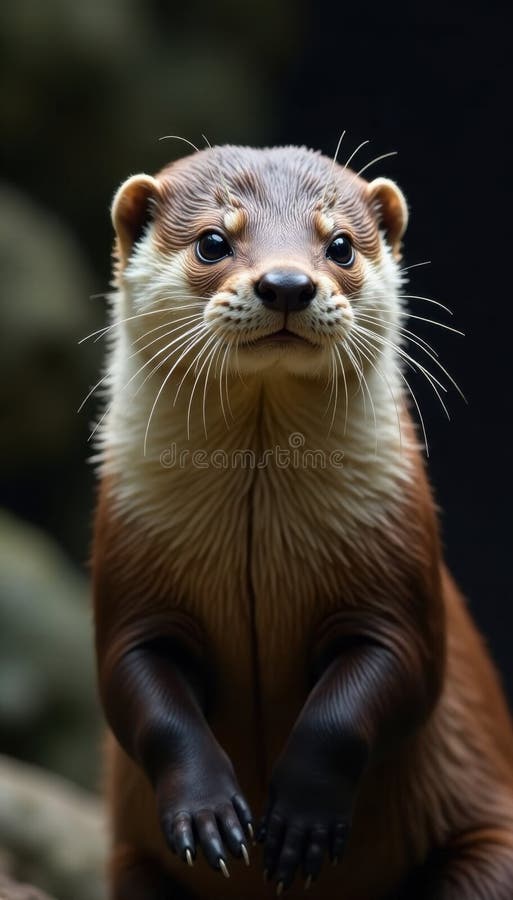 Silkesmjuka, korta pälshår med avlyssande av fårtextur mustelidae stock illustrationer