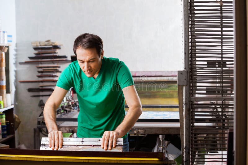 Artist Silkscreen Printing Ink for Mixing Colors Stock Photo Image of