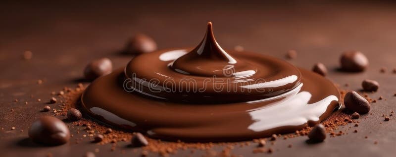 Silky glatt smält choklad, bruna hues, intensiv choklad av matmjölk stock illustrationer