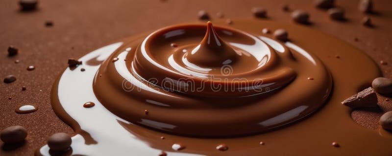 Silky glatt smält choklad, djupa bruna nyanser sötsöt konfektyr vektor illustrationer