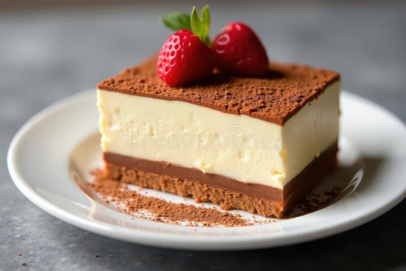 Silky glatt tiramisu-kakao har en perfekt skiktad smakfull färdighet royaltyfri illustrationer