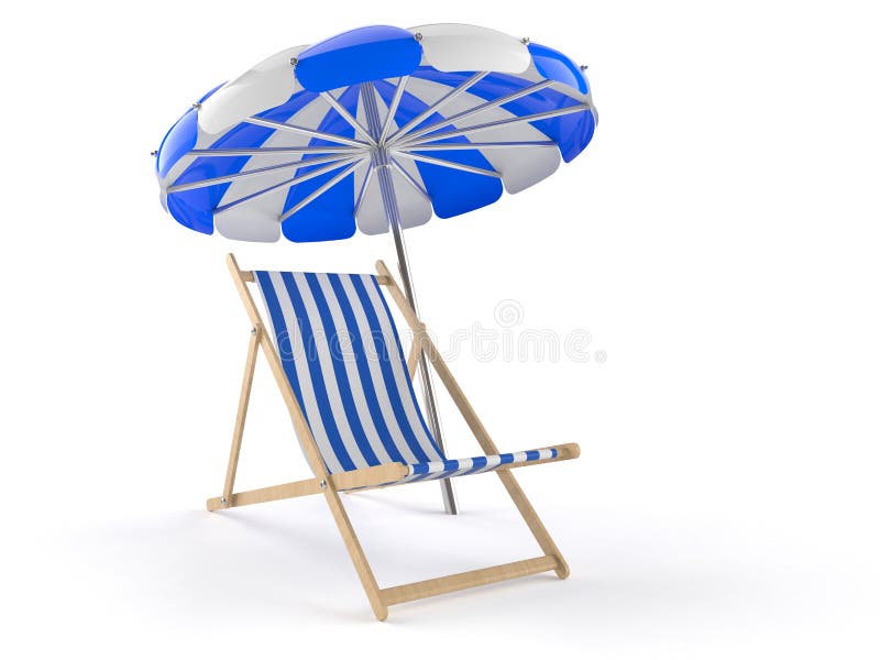 Silla De Cubierta Con El Paraguas. Ilustración del Vector - Ilustración