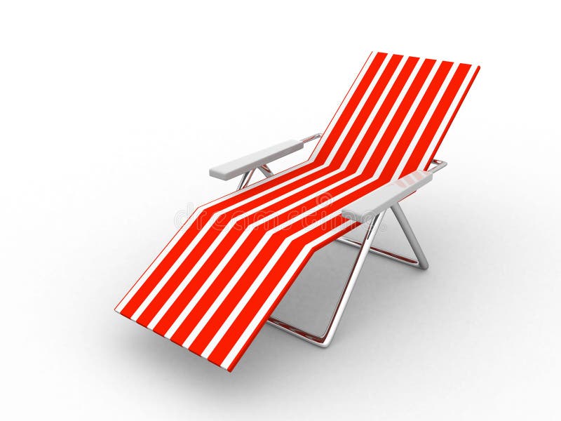 Deckchair Y Parasol Y Sol En El Fondo Blanco 3d Aislado I Stock de