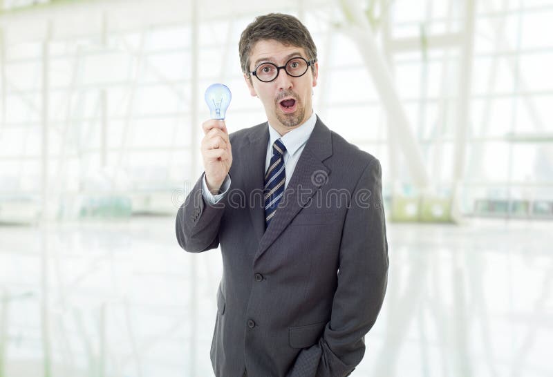 Business Man with a Lamp at the Office Stock Photo Image of corporate