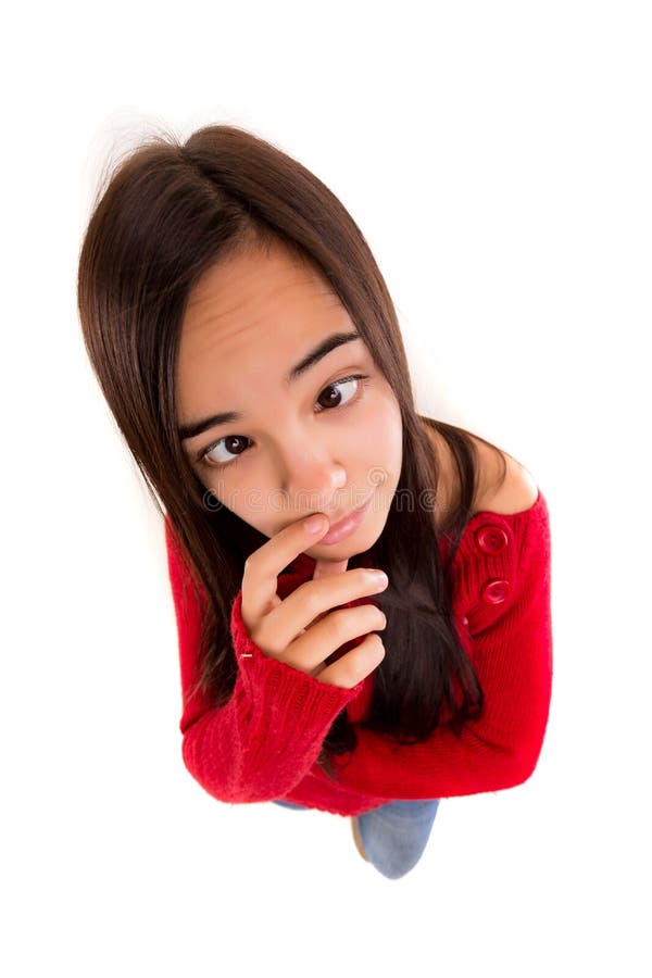 Silly woman posing stock image. Image of girl, portrait 15143633