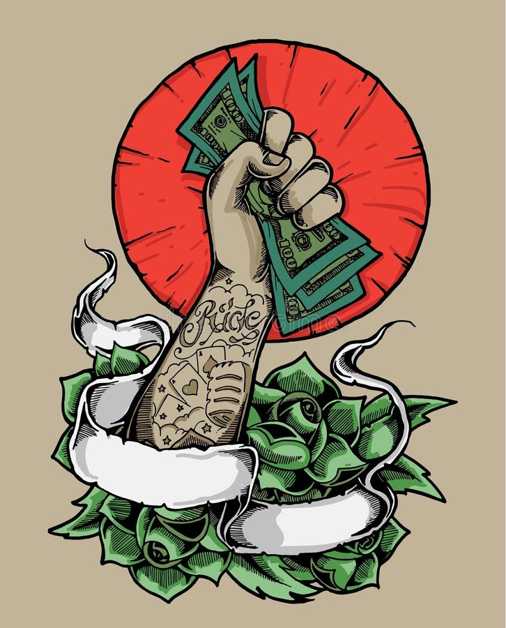 Silna r?ki mienia pieni?dze ilustracja royalty ilustracja Silna r?ki mienia pieni?dze ilustracja royalty ilustracja