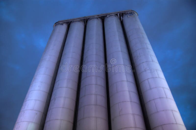 Silo at night