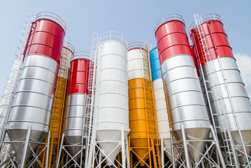 Cement Silos on blue sky