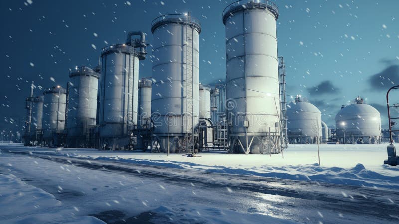 Silos and agroprocessing plant for processing background royalty free illustration