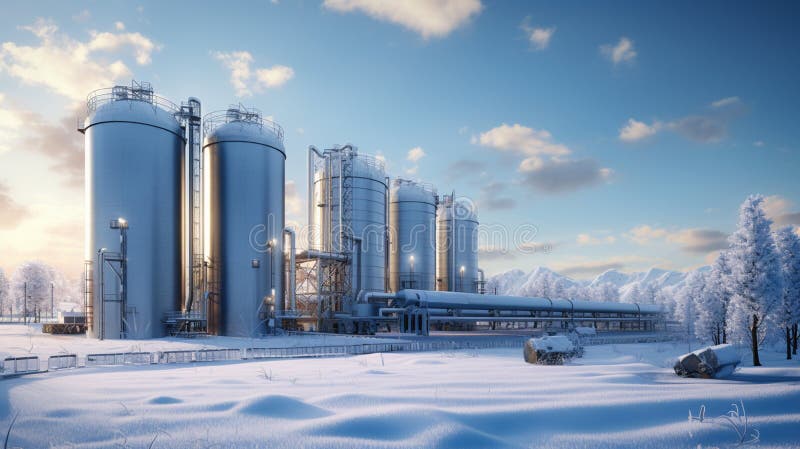 Silos and agroprocessing plant for processing background vector illustration