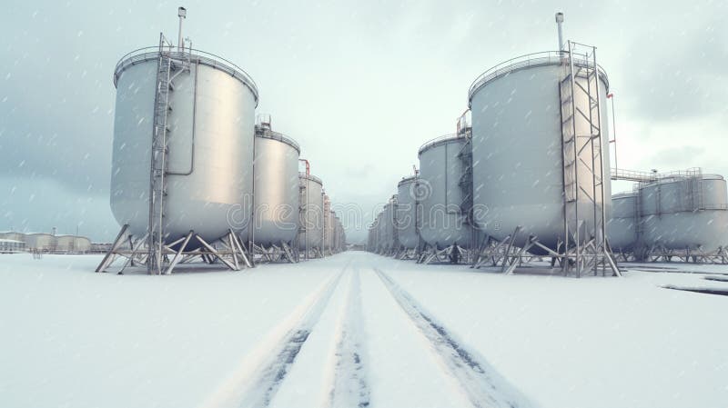 Silos and agroprocessing plant for processing background vector illustration