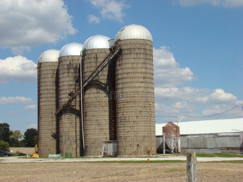 Silos at a farm stock photo. Image of dutch, storage 71658422