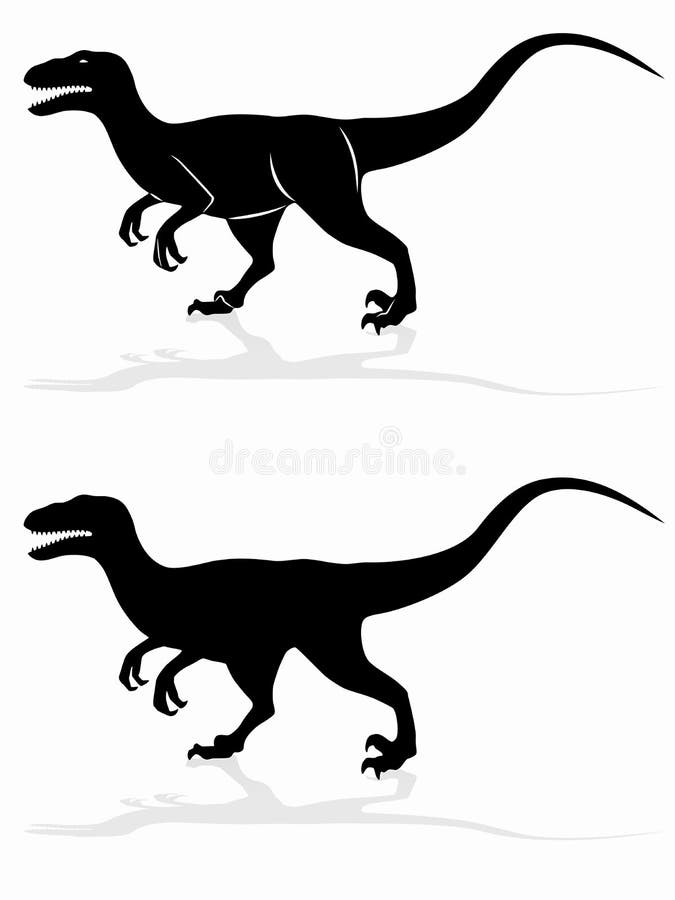 El Velociraptor Silueta Vectorial Ilustración del Vector - Ilustración de  contorno, standing: 173776273