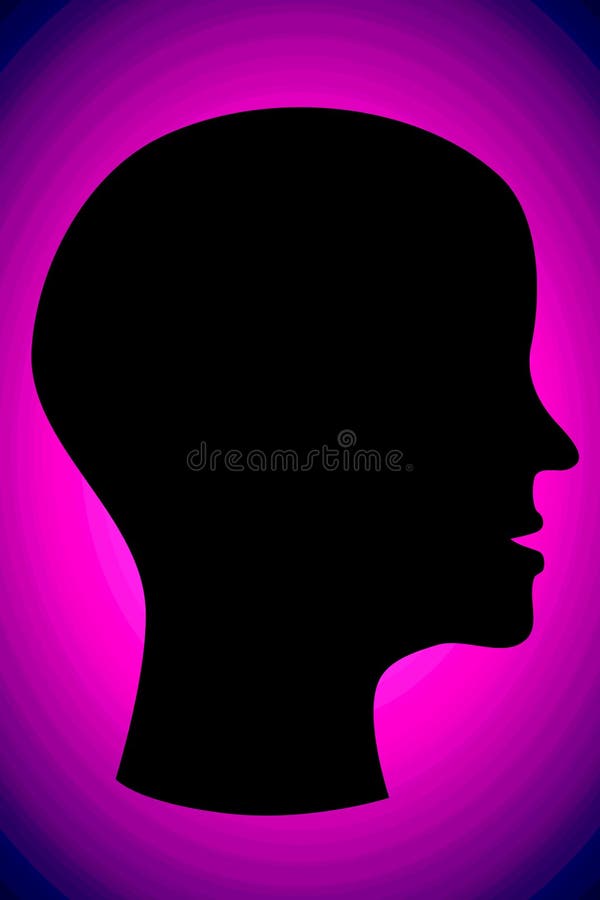 Silueta capului cu fond violet deschis vector illustration