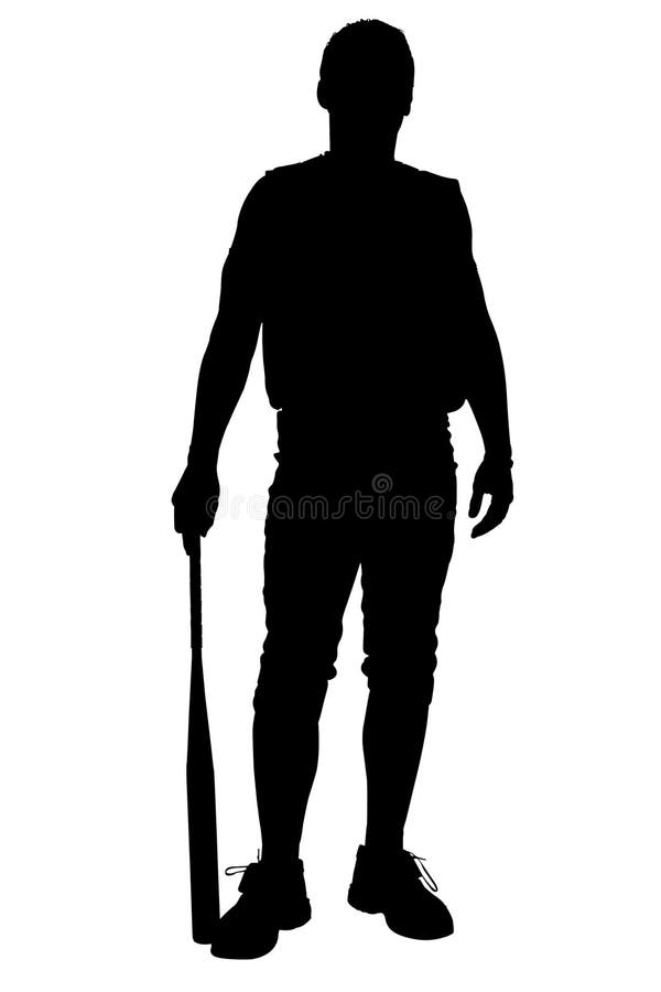 Download Silueta Con El Camino De Recortes Del Jugador De Beísbol Con Pelota Blanda Masculino Stock de ilustración - Ilustración de juego, deporte: 177849