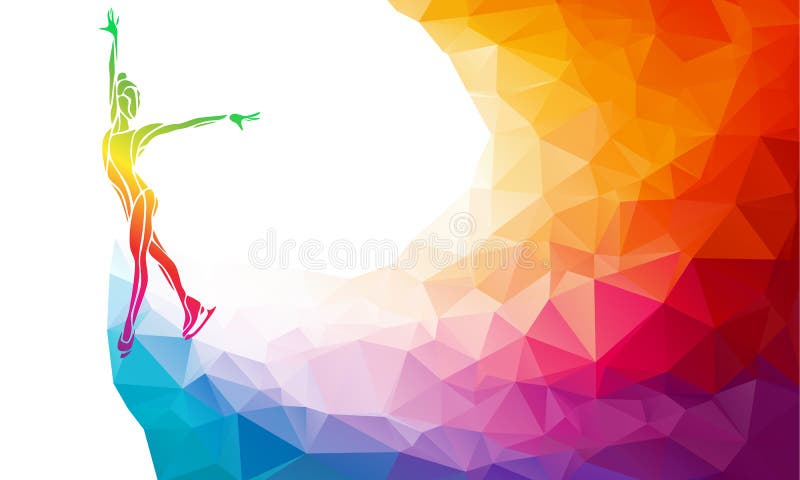 Silueta creativa de la muchacha del patinaje de hielo encendido stock de ilustración Silueta creativa de la muchacha del patinaje de hielo encendido stock de ilustración