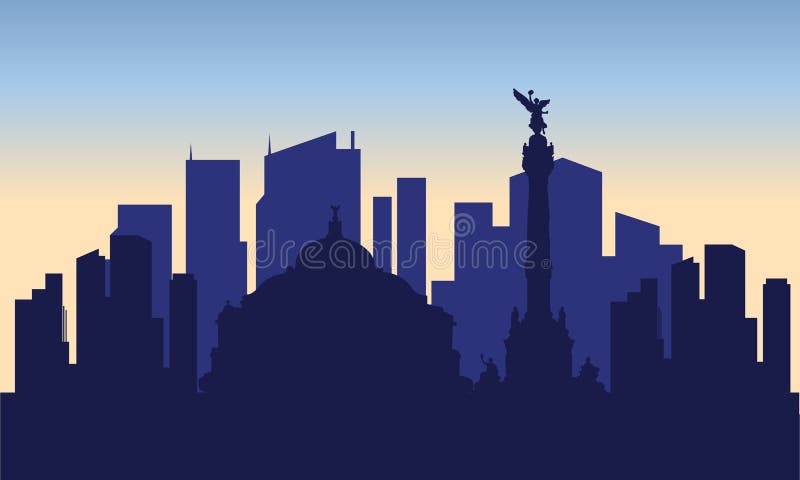 Silueta de Ciudad de México ilustración del vector Silueta de Ciudad de México ilustración del vector
