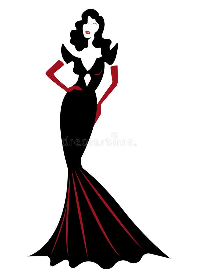 Silueta De Diva Hollywood, Mujer Retra Hermosa De La Moda En El Vestido De Fiesta Rojo, Pret De Lujo Un Vestido De Noche Del Port Ilustración del Vector - Ilustración de atractivo, Silueta De Diva Hollywood, Mujer Retra Hermosa De La Moda En El Vestido De Fiesta Rojo, Pret De Lujo Un Vestido De Noche Del Port Ilustración del Vector - Ilustración de atractivo,