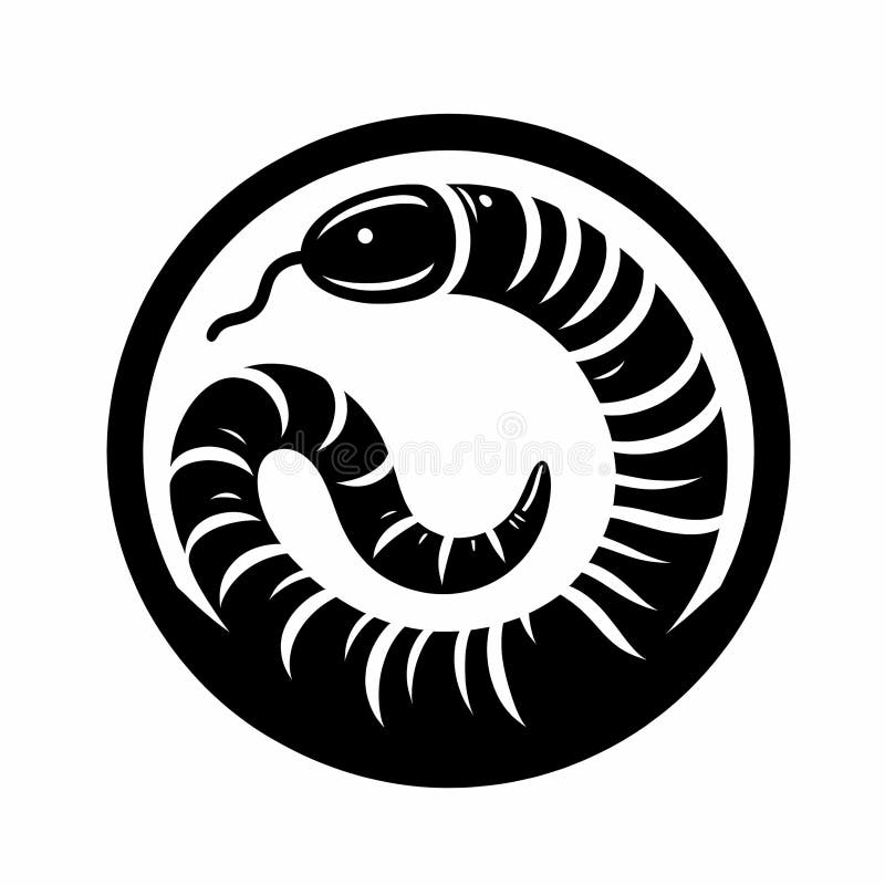 Silueta de gusano simple y estilizada con cuerpo segmentado diseñado para una estética limpia y moderna libre illustration