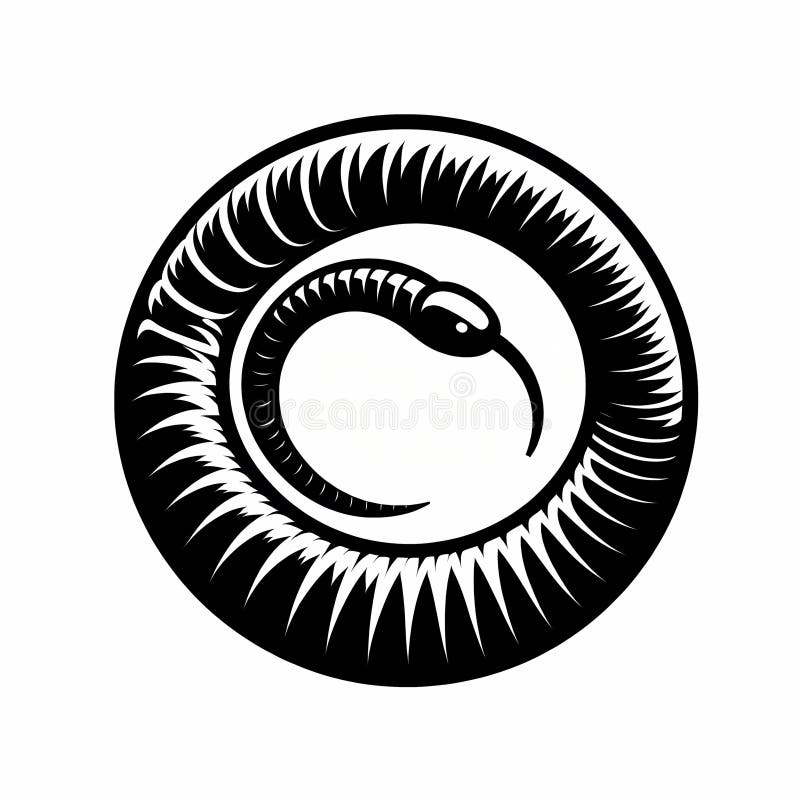 Silueta de gusano simple y estilizada con cuerpo segmentado diseñado para una estética limpia y moderna ilustración del vector