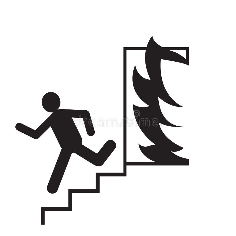 Silueta de ieșire de urgență omul care rulează semne vectoriale ilustrationează ieșirea de incendiu de securitate iconomii de evac vector illustration
