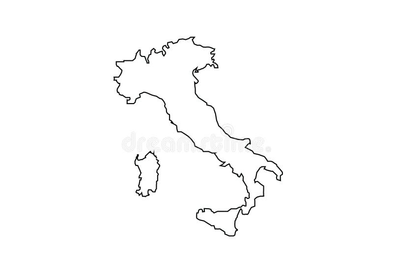 Silueta de italia mapa de fronteras nacionales forma de país