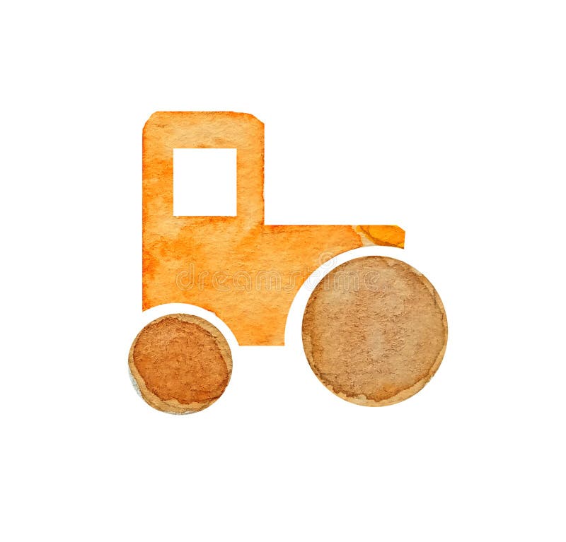 Silueta de la acuarela de un rodillo de camino del coche del juguete o de un camión de la presión en un fondo blanco aislado stock de ilustración Silueta de la acuarela de un rodillo de camino del coche del juguete o de un camión de la presión en un fondo blanco aislado stock de ilustración