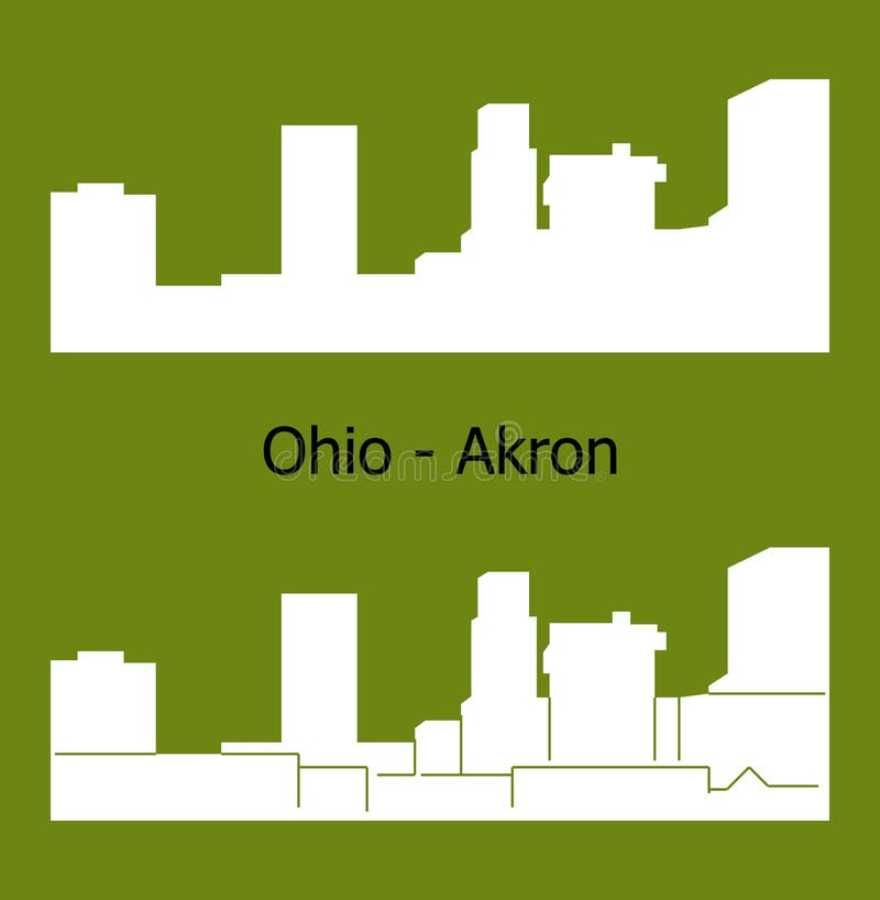 Silueta De La Ciudad De Akron Ohio Ilustración del Vector Ilustración