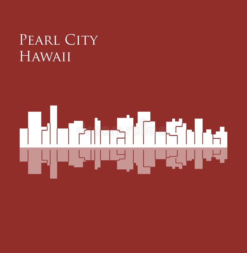 Silueta de la ciudad de perla de hawaii libre illustration