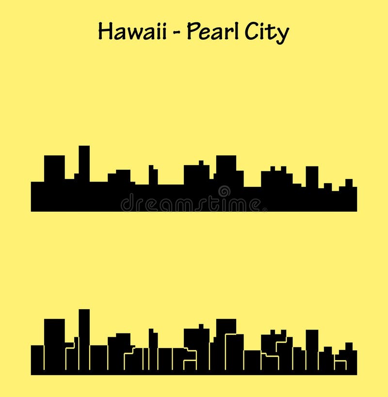 Silueta de la ciudad de perla de hawaii libre illustration