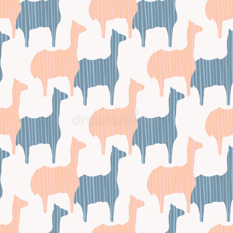 Silueta de la llama del rosa en colores pastel y del azul inconsútil libre illustration Silueta de la llama del rosa en colores pastel y del azul inconsútil libre illustration
