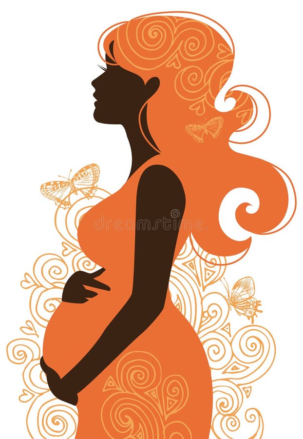 Cariñoso bisonte Estación de policía Silueta De La Mujer Embarazada Ilustración del Vector - Ilustración de  belleza, verde: 22938533