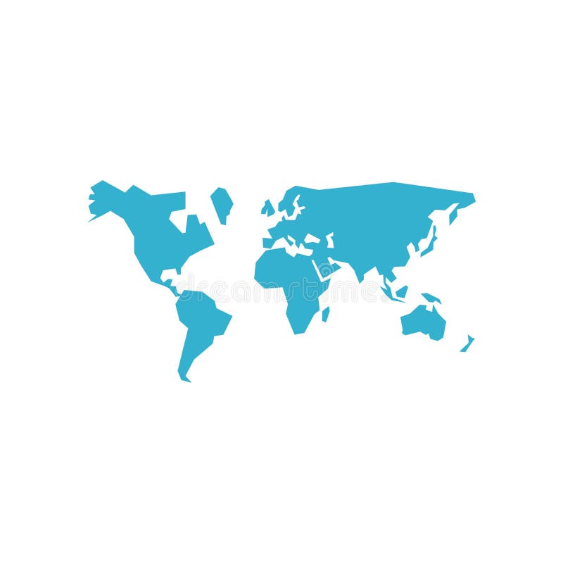Silueta de mapa mundial en azul