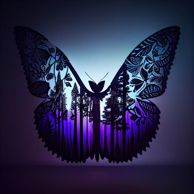Mariposa con alas de colores sobre fondo blanco ai generativo