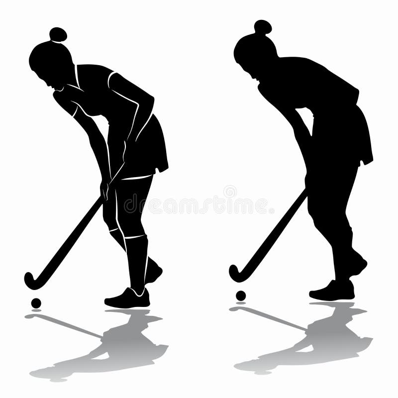 Silueta de un jugador de hockey hierba, drenaje del vector ilustración del vector Silueta de un jugador de hockey hierba, drenaje del vector ilustración del vector