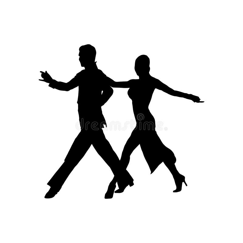 Ballroom and sport dance, silhouette of a pair of dancers. Ballroom and sport dance, silhouette of a pair of dancers