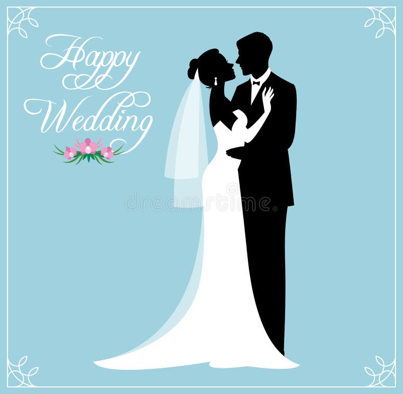 Silueta de un par cariñoso de los recienes casados novio y novia adentro nosotros ilustración del vector Silueta de un par cariñoso de los recienes casados novio y novia adentro nosotros ilustración del vector