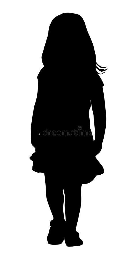 Silueta de una ni? a stock de ilustración