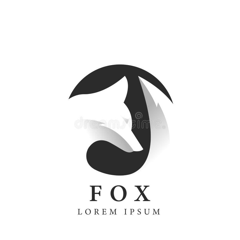 Silueta del Fox en círculo Símbolo creativo Espacio negativo Vector ilustración del vector Silueta del Fox en círculo Símbolo creativo Espacio negativo Vector ilustración del vector