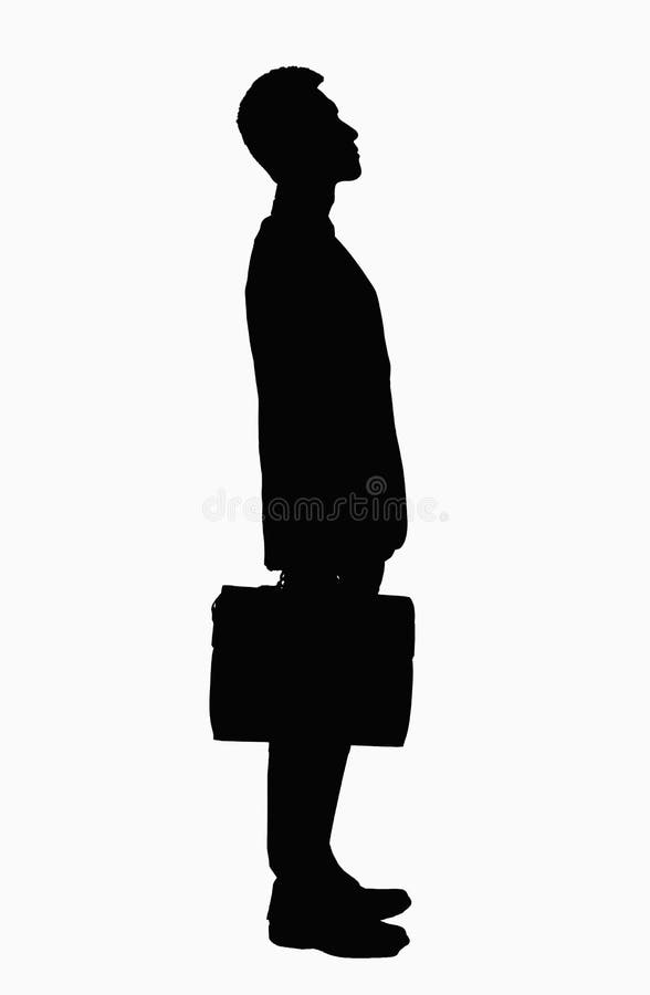 Silueta del hombre de negocios con la cartera. fotografía de archivo libre de regalías Silueta del hombre de negocios con la cartera. fotografía de archivo libre de regalías