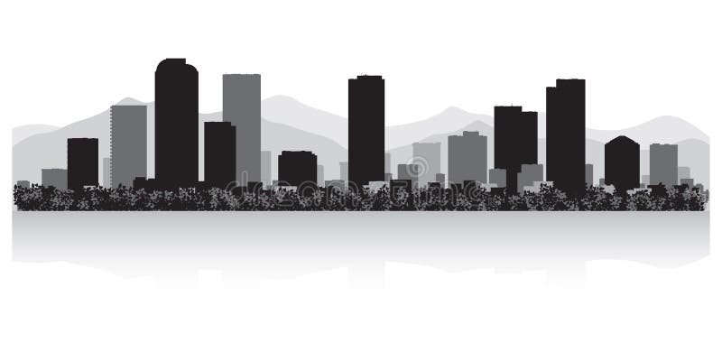 Silueta del horizonte de la ciudad de Denver Colorado ilustración del vector Silueta del horizonte de la ciudad de Denver Colorado ilustración del vector
