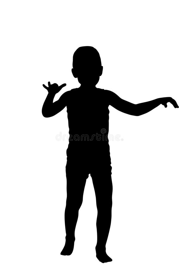Silueta del niño pequeño ilustración del vector