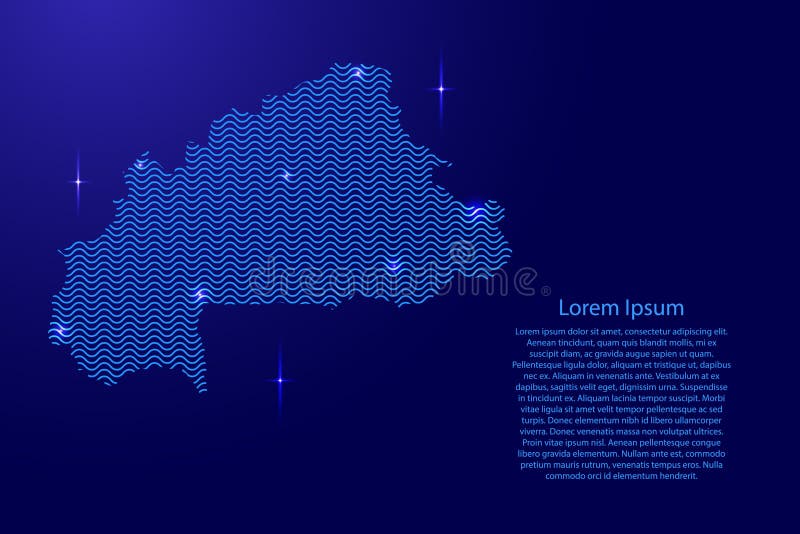 Silueta del país de Burkina Faso del espacio azul ondulado sinusoide ilustración del vector Silueta del país de Burkina Faso del espacio azul ondulado sinusoide ilustración del vector