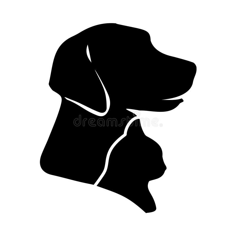 Silueta del perro y del gato del vector stock de ilustración Silueta del perro y del gato del vector stock de ilustración