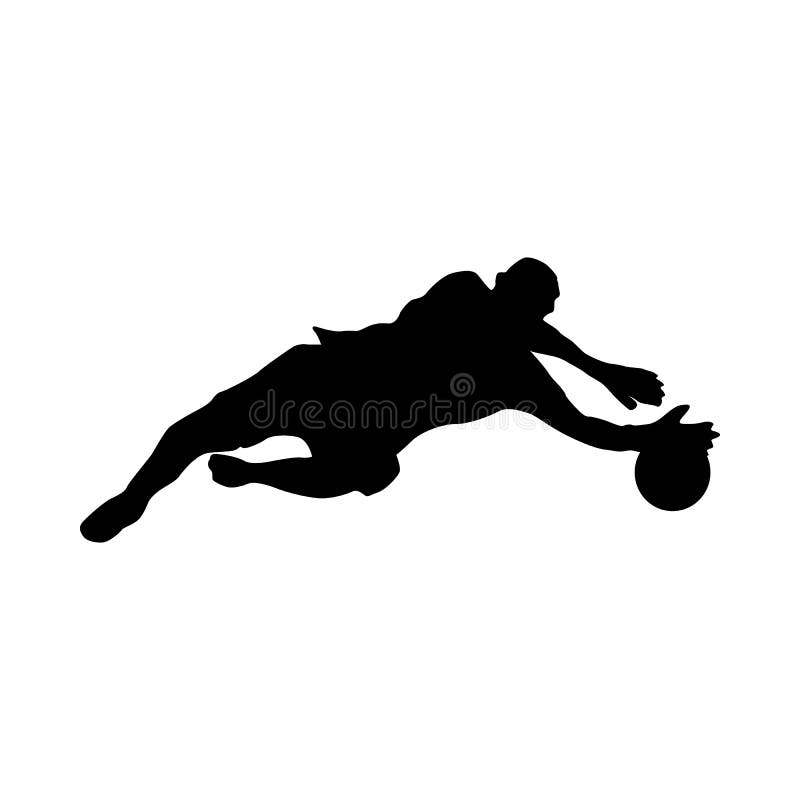 Soccer goalkeeper silhouette on white background. Soccer goalkeeper silhouette on white background