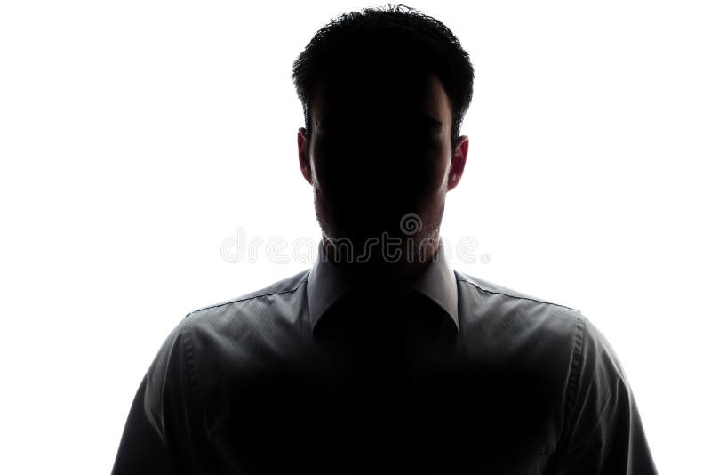Silueta del retrato del hombre de negocios que lleva una camisa y un lazo fotos de archivo Silueta del retrato del hombre de negocios que lleva una camisa y un lazo fotos de archivo