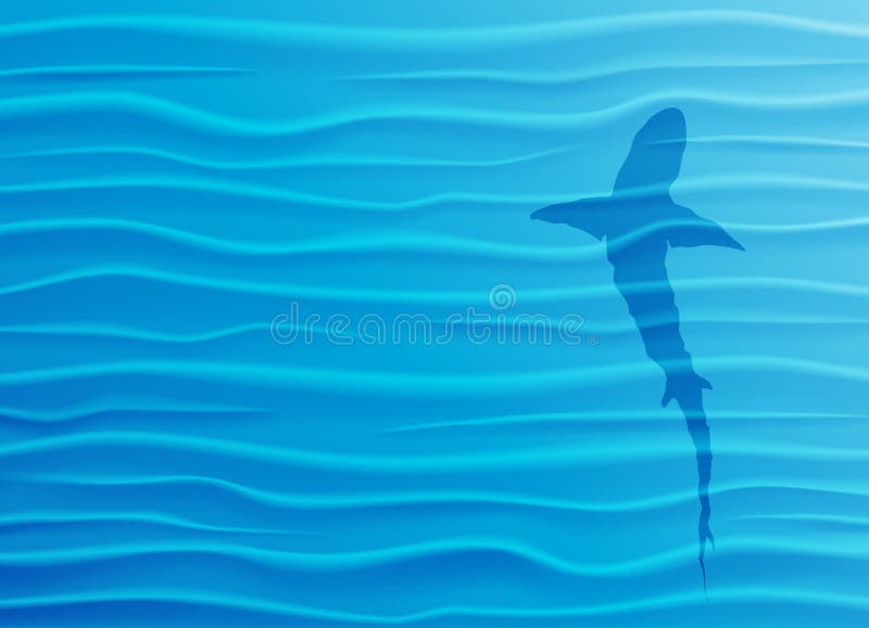 Silueta del tiburón en agua azul libre illustration Silueta del tiburón en agua azul libre illustration