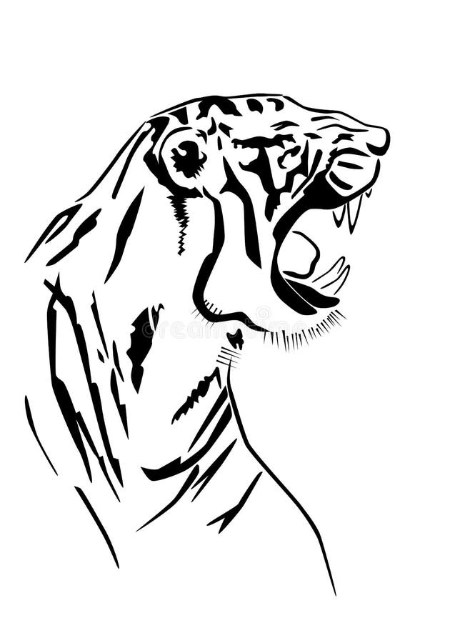 Silueta del tigre en perfil