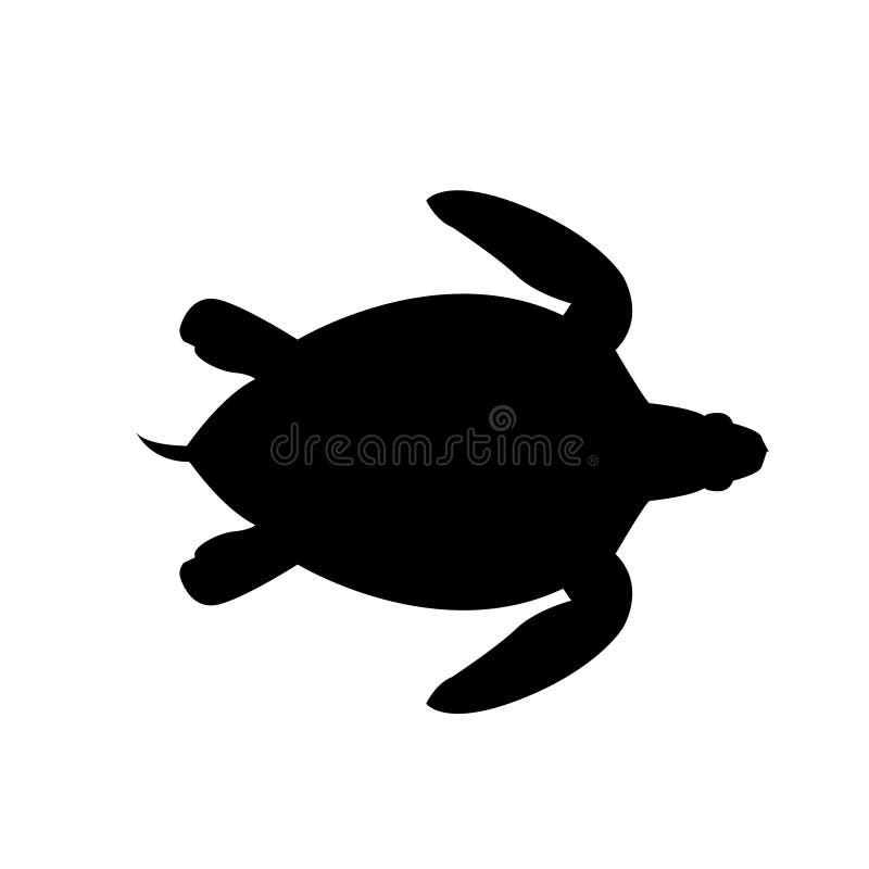 Silueta del vector de la tortuga de mar ilustración del vector Silueta del vector de la tortuga de mar ilustración del vector