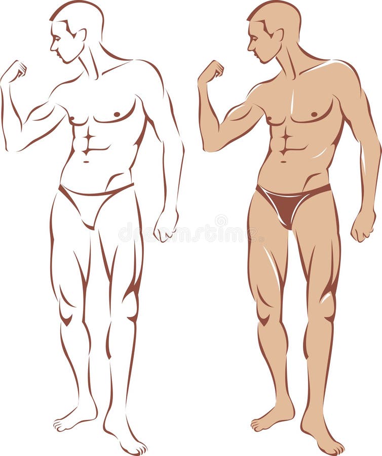 Silueta desnuda del hombre libre illustration Silueta desnuda del hombre libre illustration